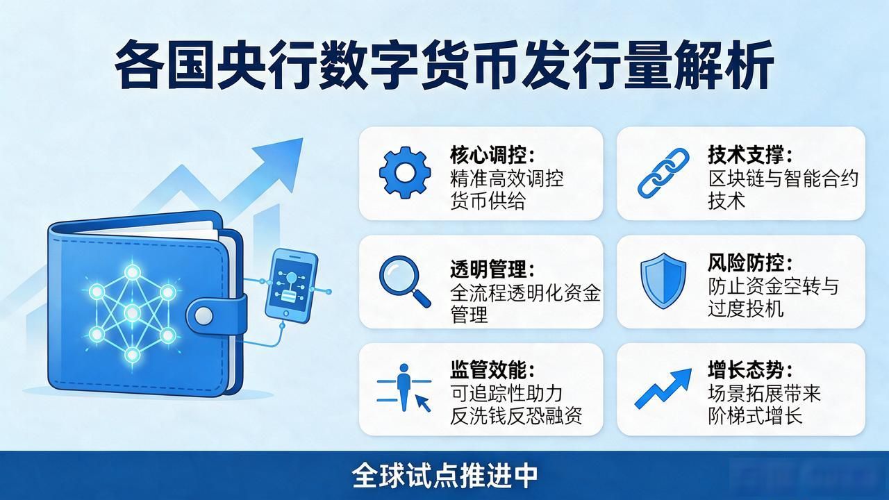 各国央行数字货币发行量多少？