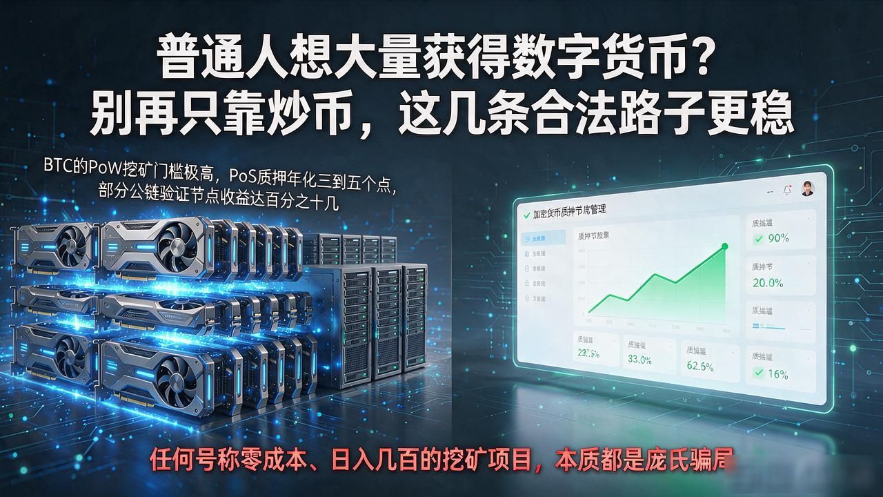 普通人想大量获得数字货币？别再只靠炒币，这几条合法路子更稳