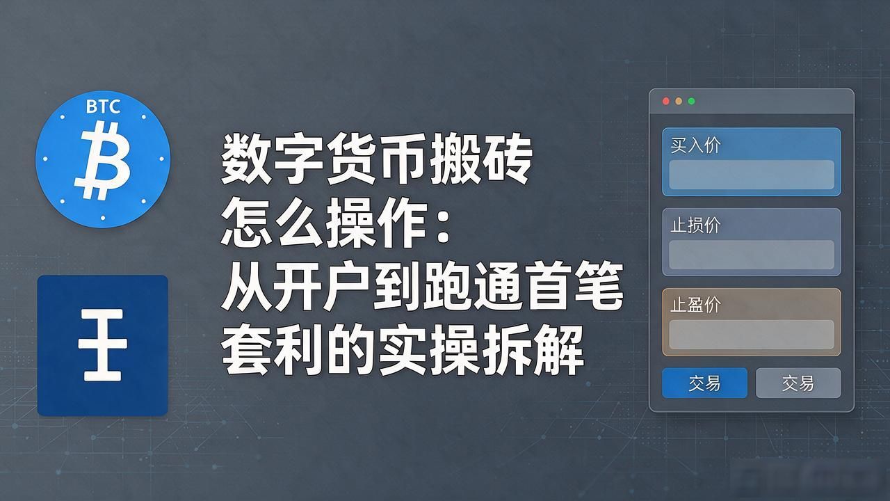 数字货币搬砖怎么操作：从开户到跑通首笔套利的实操拆解
