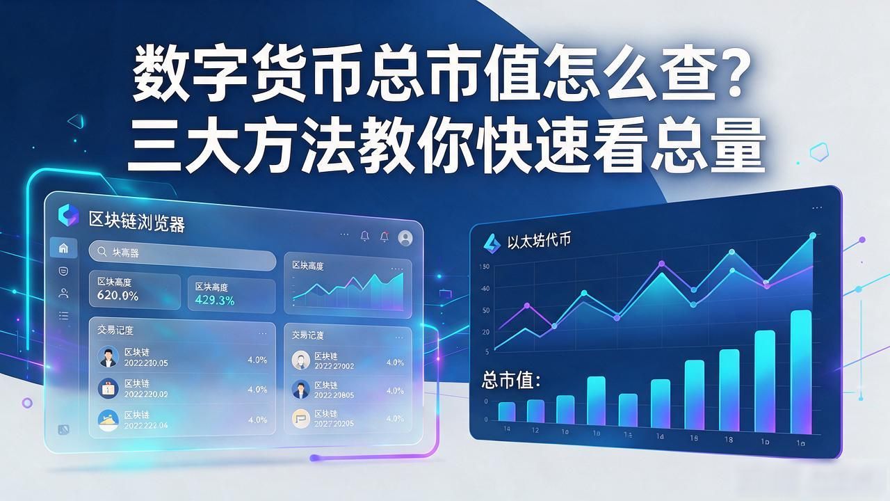数字货币总市值怎么查？三大方法教你快速看总量