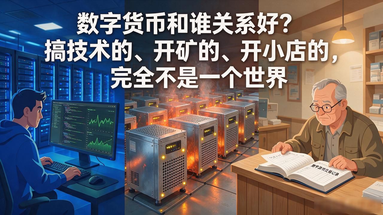 数字货币和谁关系好？搞技术的、开矿的、开小店的，完全不是一个世界