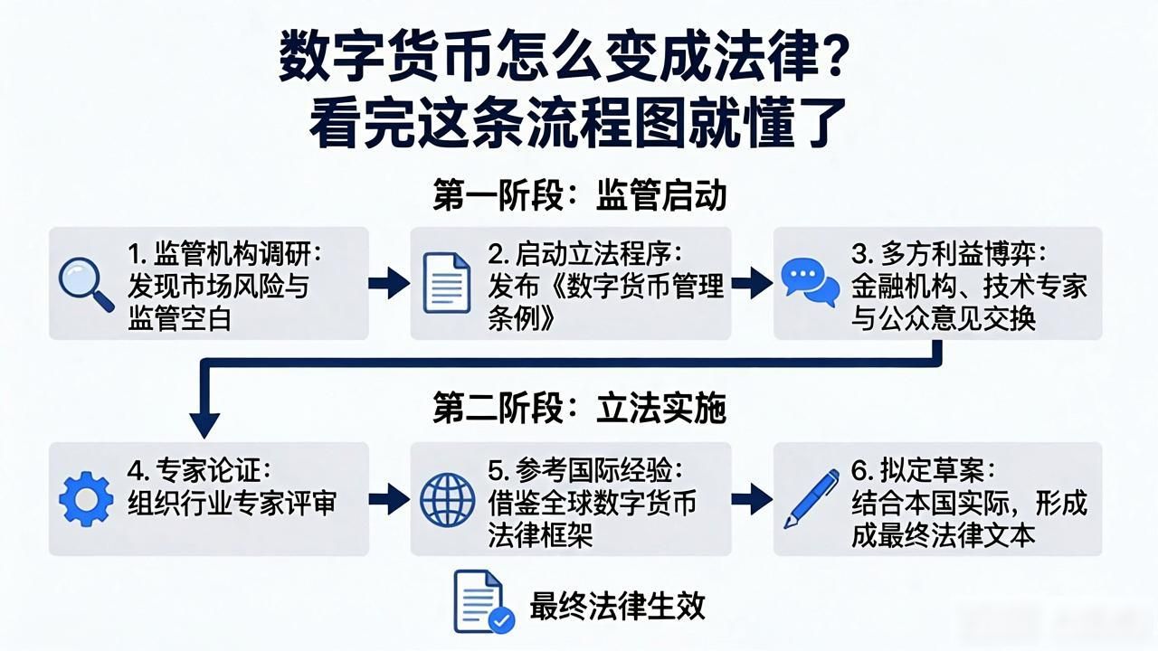 数字货币怎么变成法律？看完这条流程图就懂了