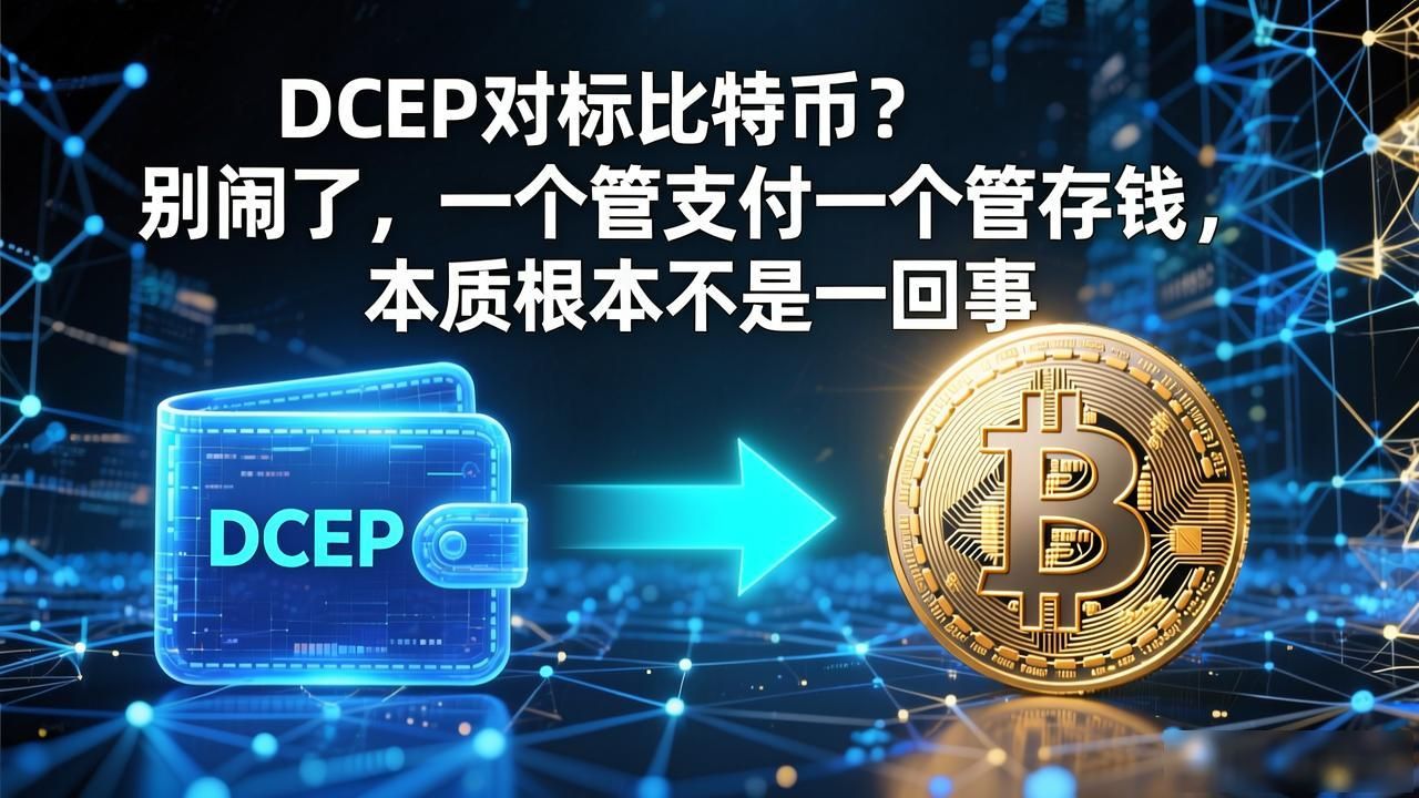 DCEP对标比特币？别闹了，一个管支付一个管存钱，本质根本不是一回事