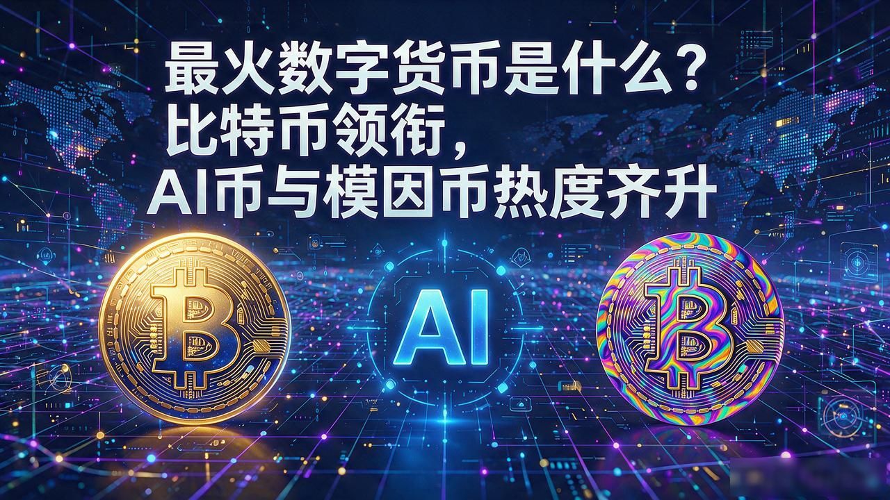 最火数字货币是什么？比特币领衔，AI币与模因币热度齐升