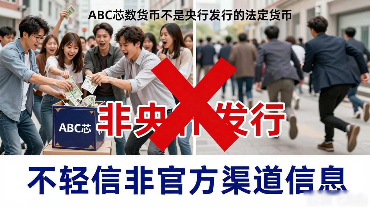 ABC芯数字货币不是央行发行的法定货币