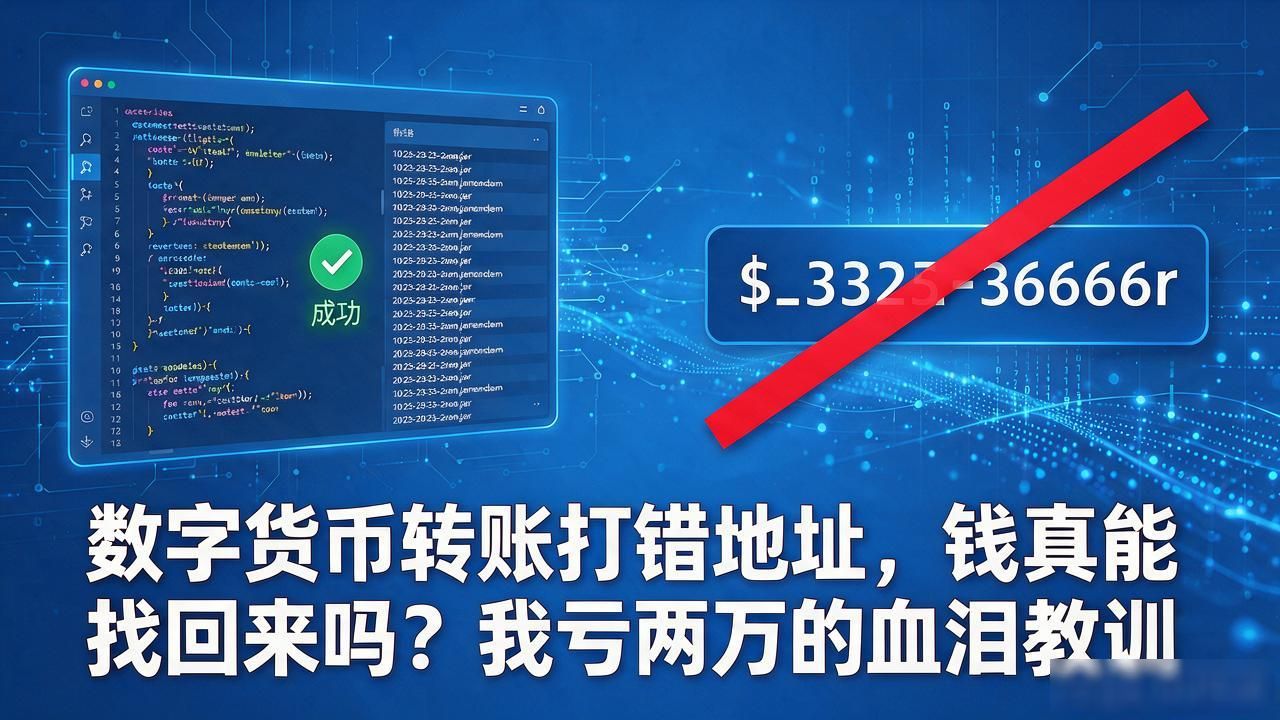 数字货币转账打错地址，钱真能找回来吗？我亏两万的血泪教训