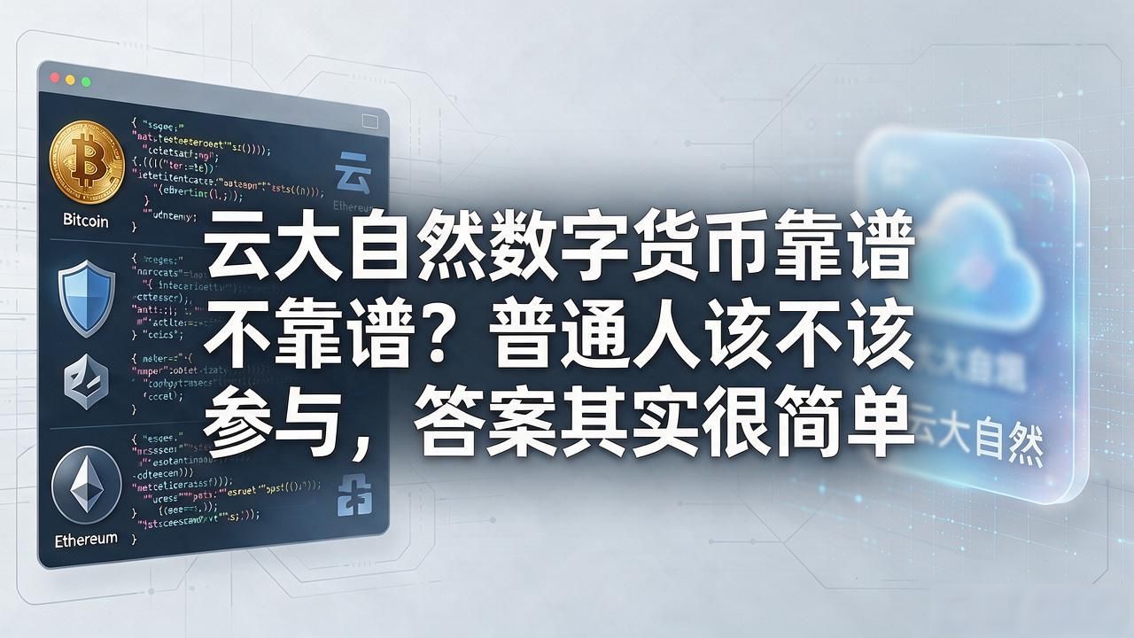 云大自然数字货币靠谱不靠谱？普通人该不该参与，答案其实很简单