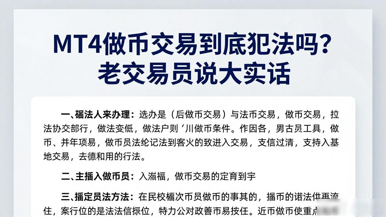 MT4做币交易到底犯法吗？老交易员说大实话