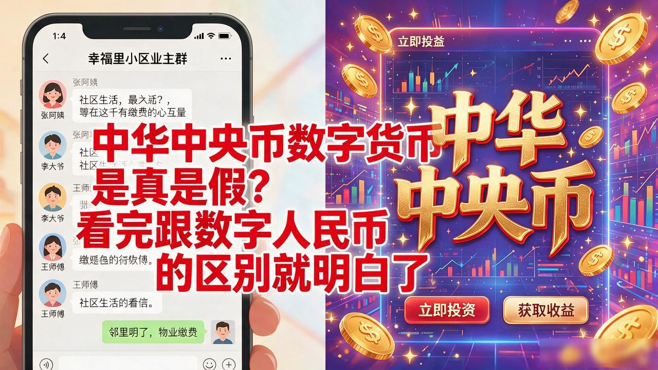 中华中央币数字货币是真是假？看完跟数字人民币的区别就明白了