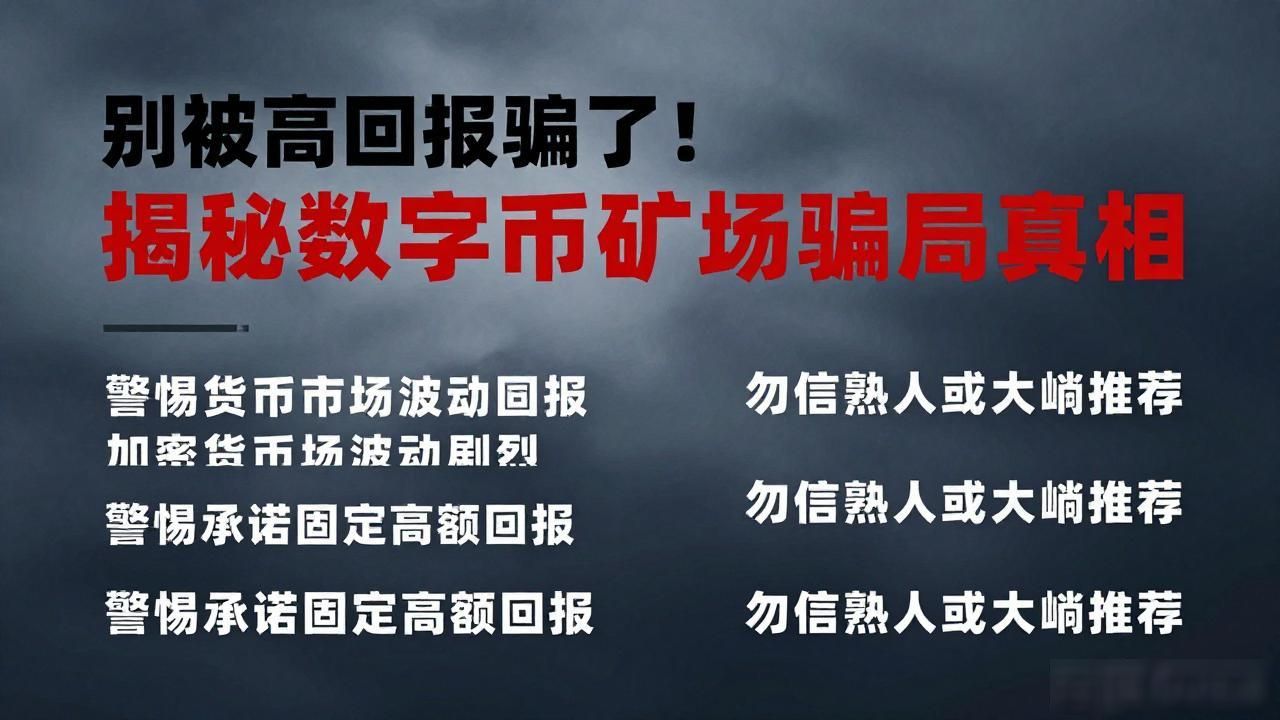 别被高回报骗了！揭秘数字货币矿场骗局真相