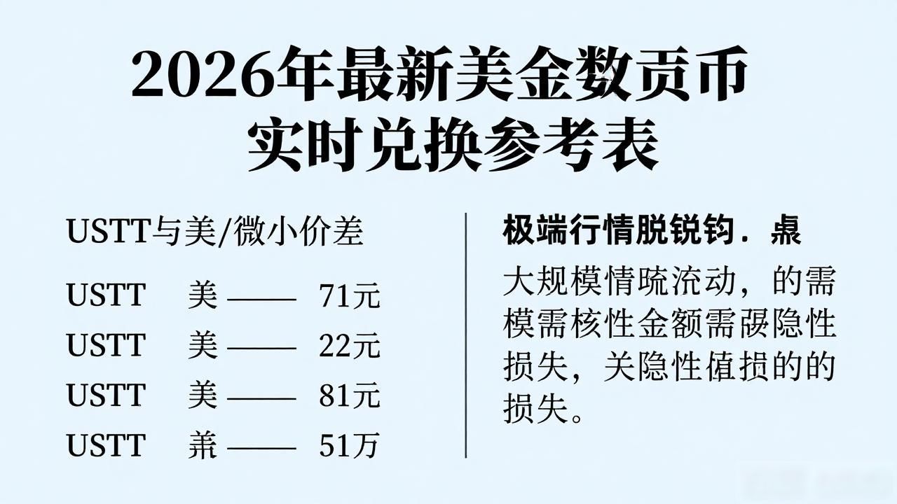 2026年最新美金数字货币实时兑换参考表