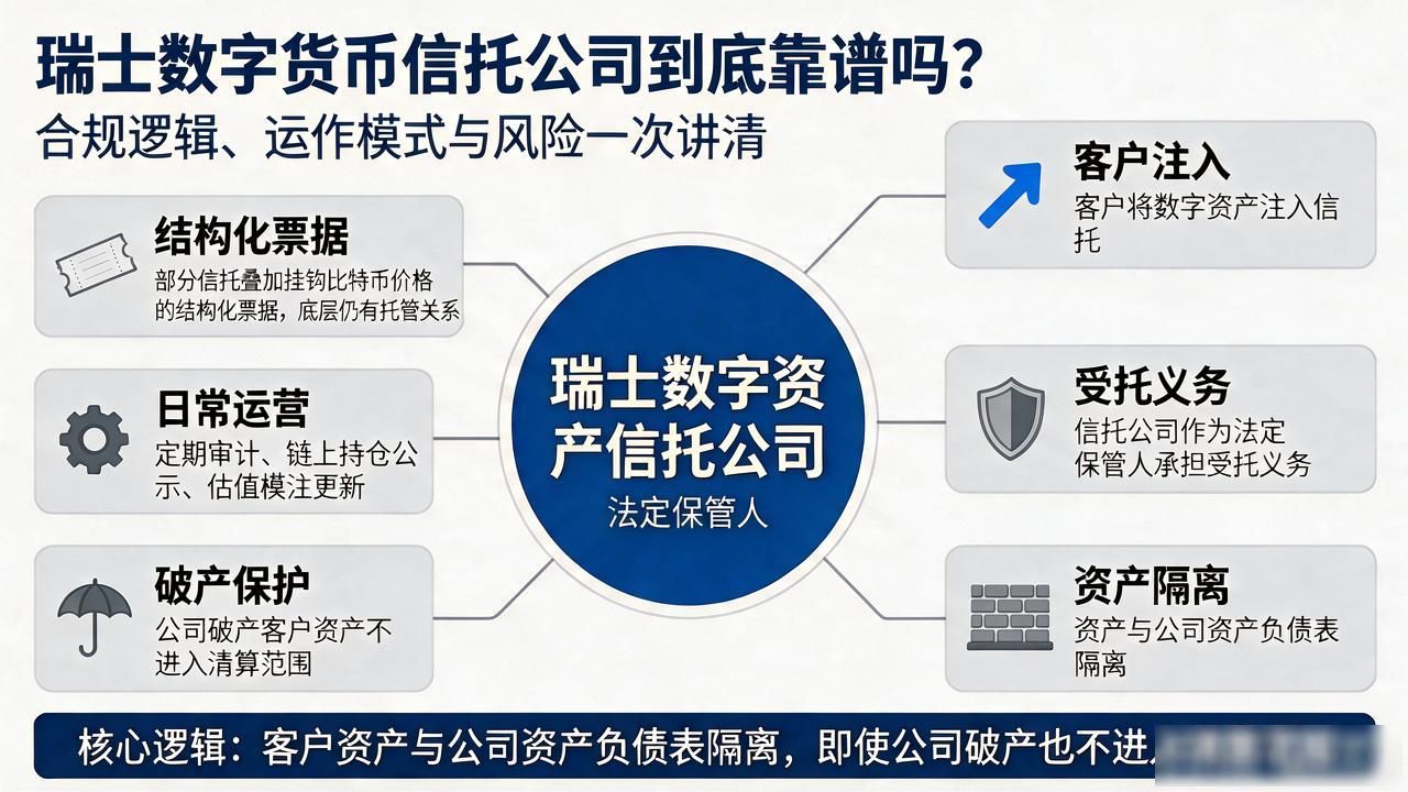 瑞士数字货币信托公司到底靠谱吗？合规逻辑、运作模式和风险一次讲清