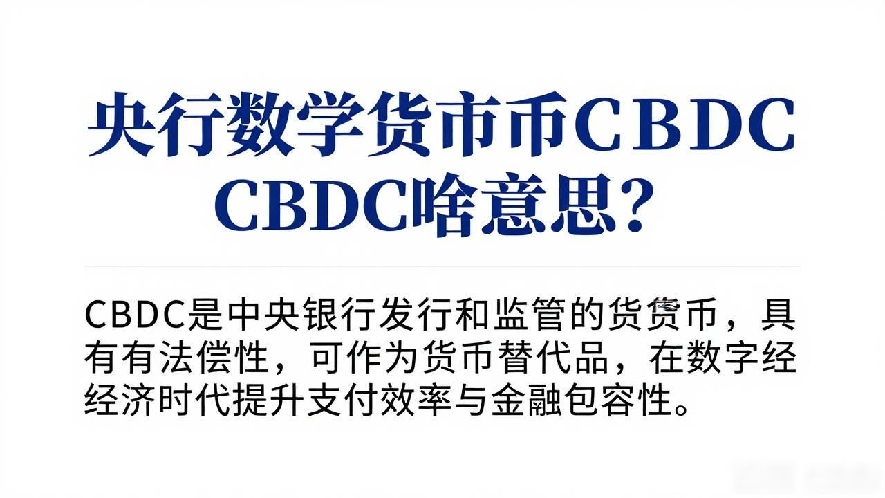 央行数字货币CBDC啥意思？一文读懂数字人民币核心逻辑