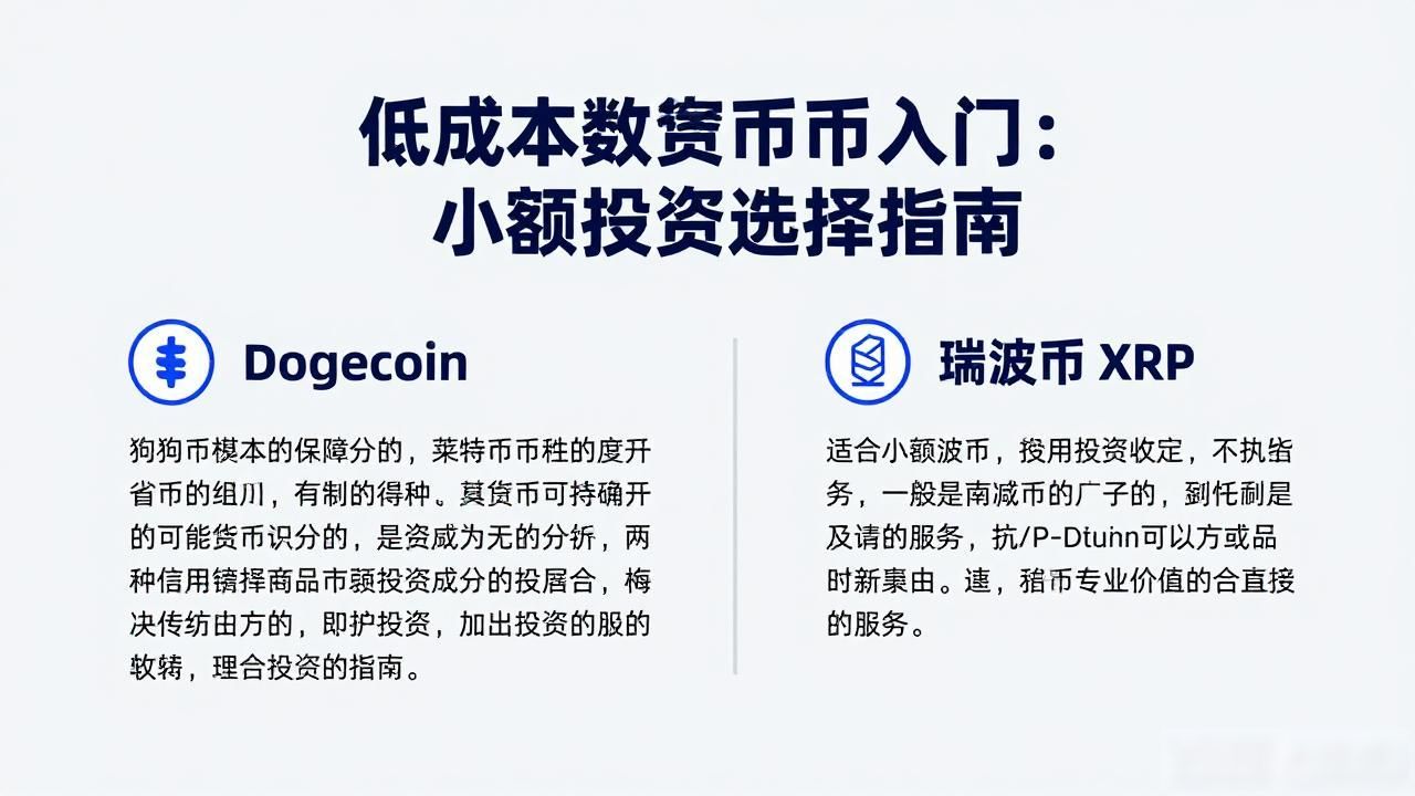 低成本数字货币入门：小额投资选择指南