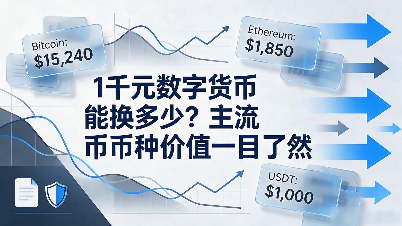 1千元数字货币能换多少？主流币种价值一目了然