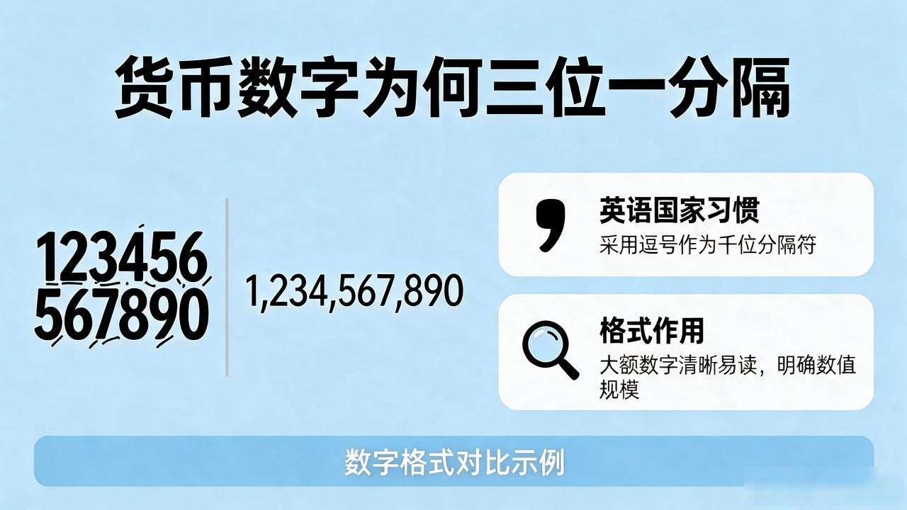 货币数字为什么要三位一个点