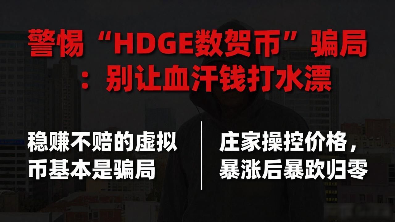 警惕“HDGE数字货币”骗局：别让血汗钱打水漂