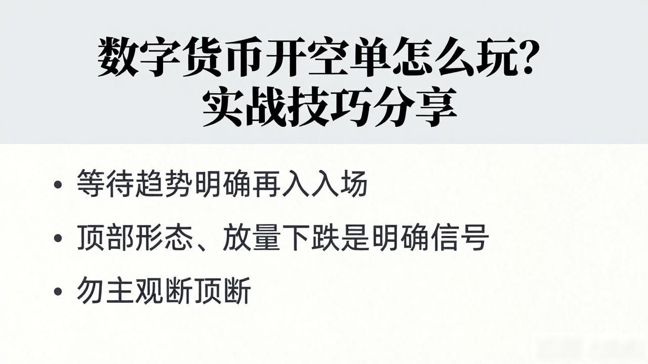 数字货币开空单怎么玩？实战技巧分享