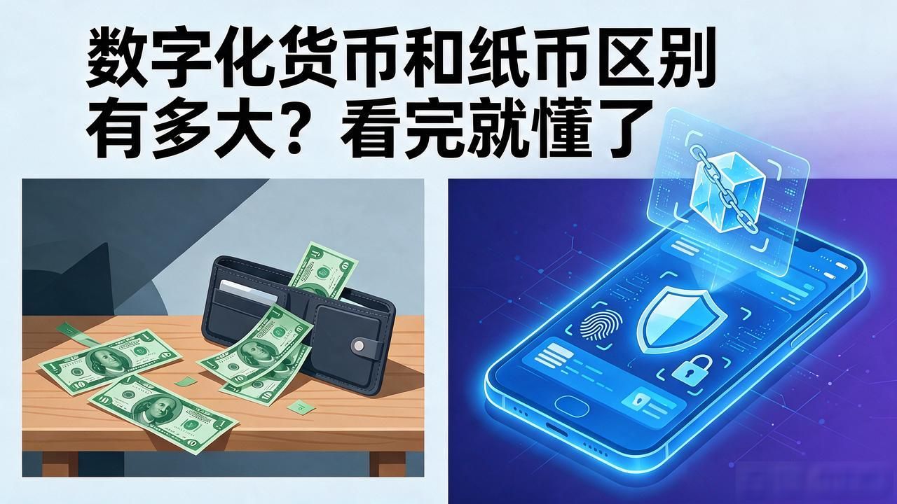 数字化货币和纸币区别有多大？看完就懂了