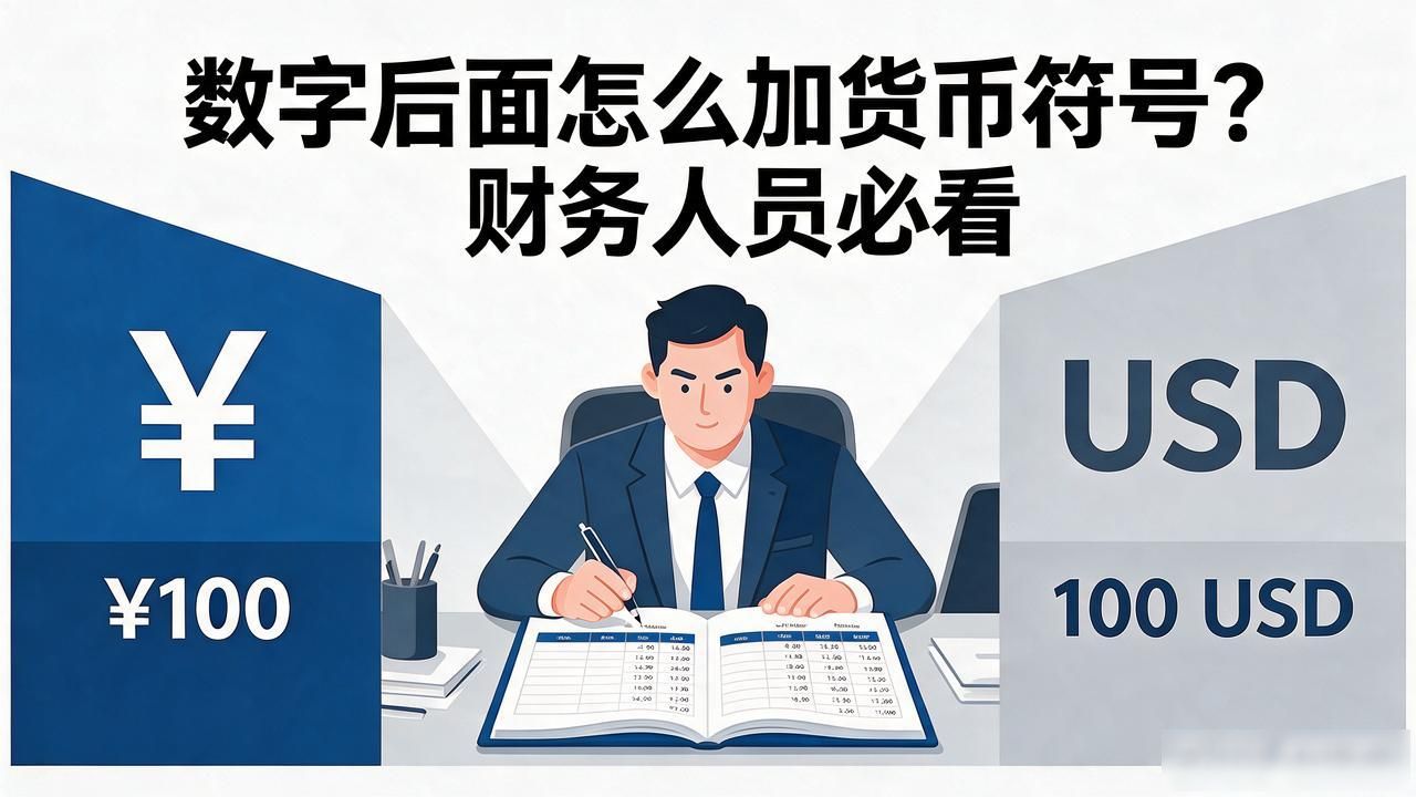 数字后面怎么加货币符号？财务人员必看